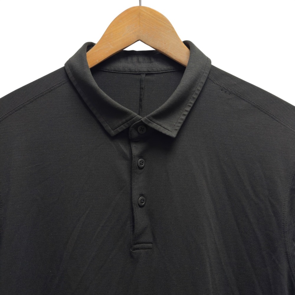 Lululemon Men's Size Large Athletic Black Evolution Short Sleeve Golf Polo Shirt